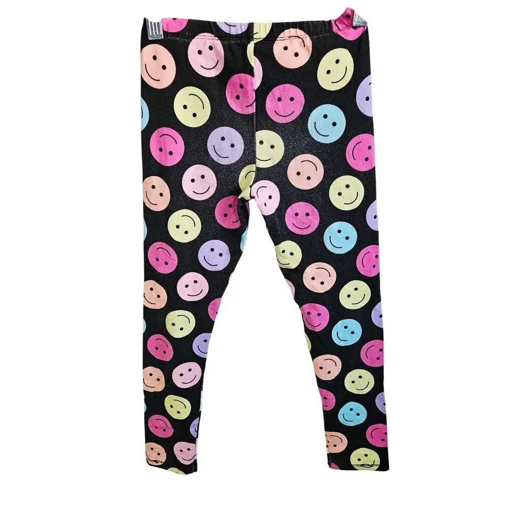 Children's Place Girls Size M Leggings Rainbow Smiley Face Colorful Whimsical